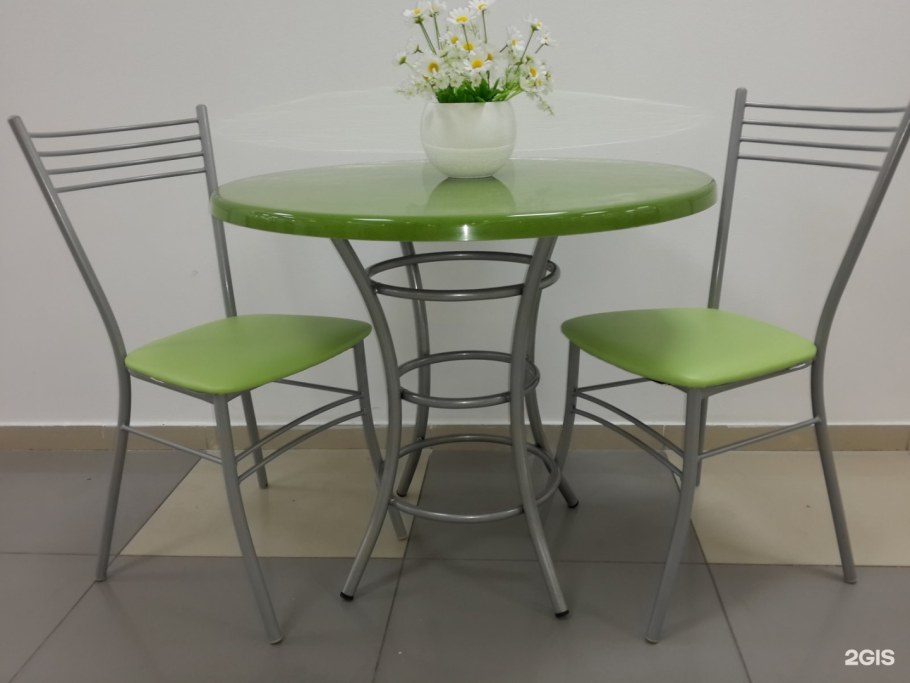 Стулья со столом для кухни салатовые