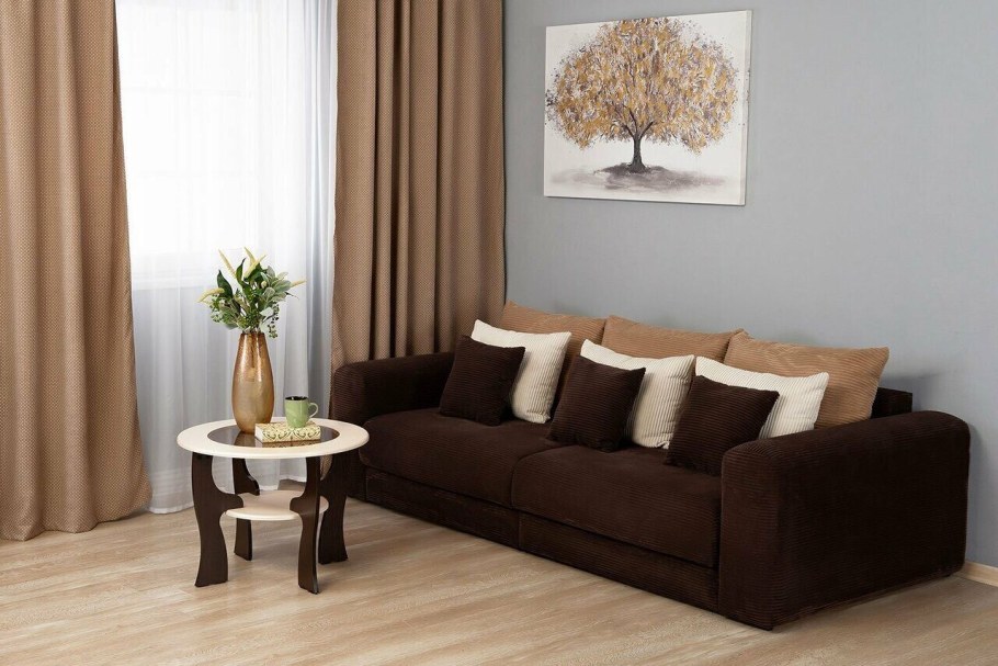 Гостиная в терракотовых тонах