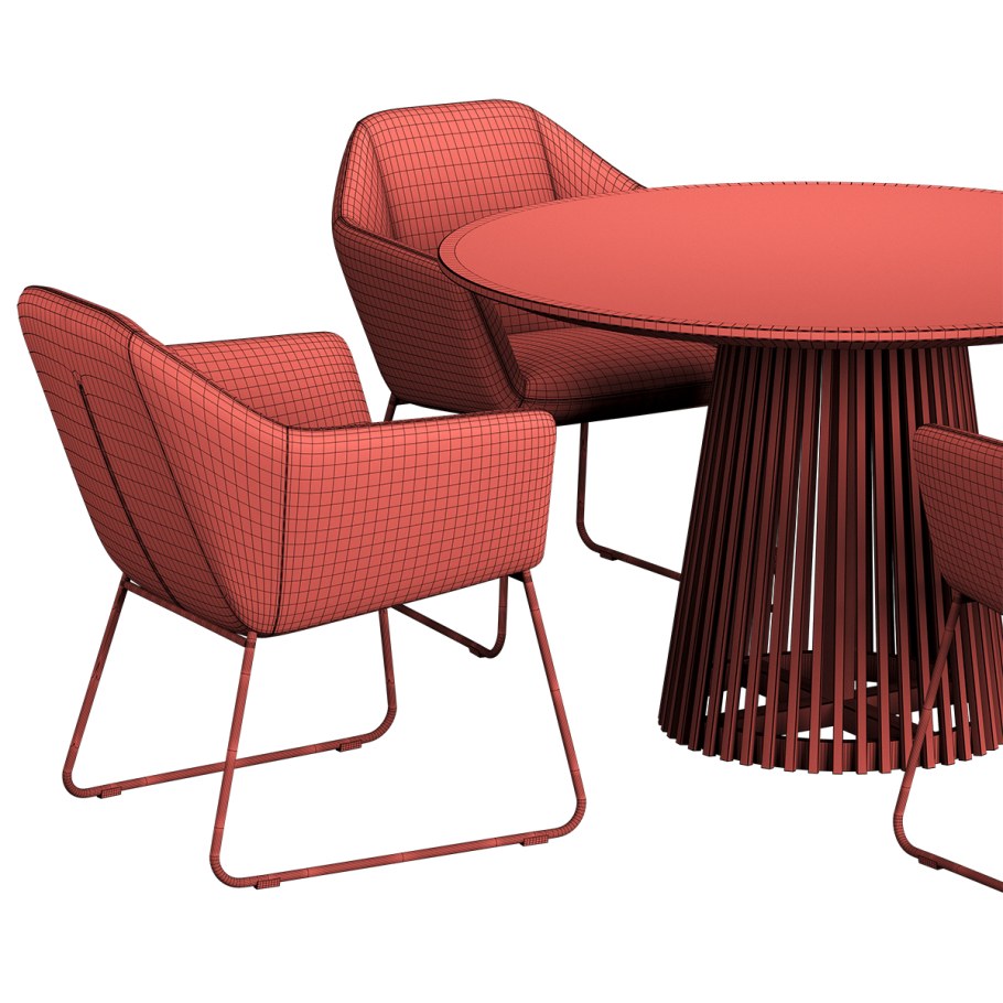 Стол круглый светлый