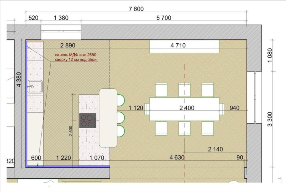 Кухонный островок габариты