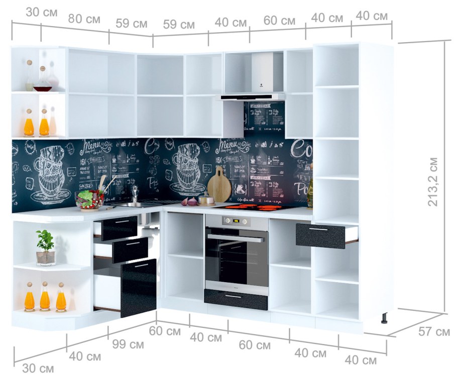 Кухня Валерия угловая Сурская мебель