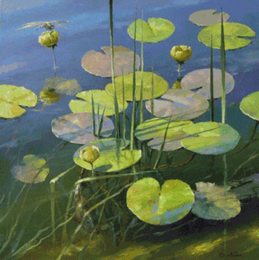 Художник Левин Дмитрий картины кувшинки