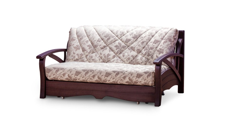 Диван аккордеон Женева с деревянными подлокотниками