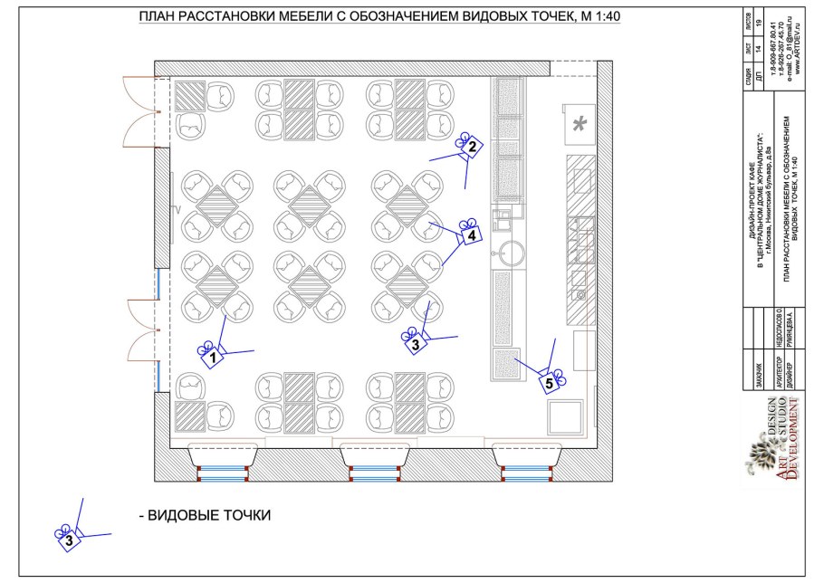 План кухни кафе и расстановка оборудования