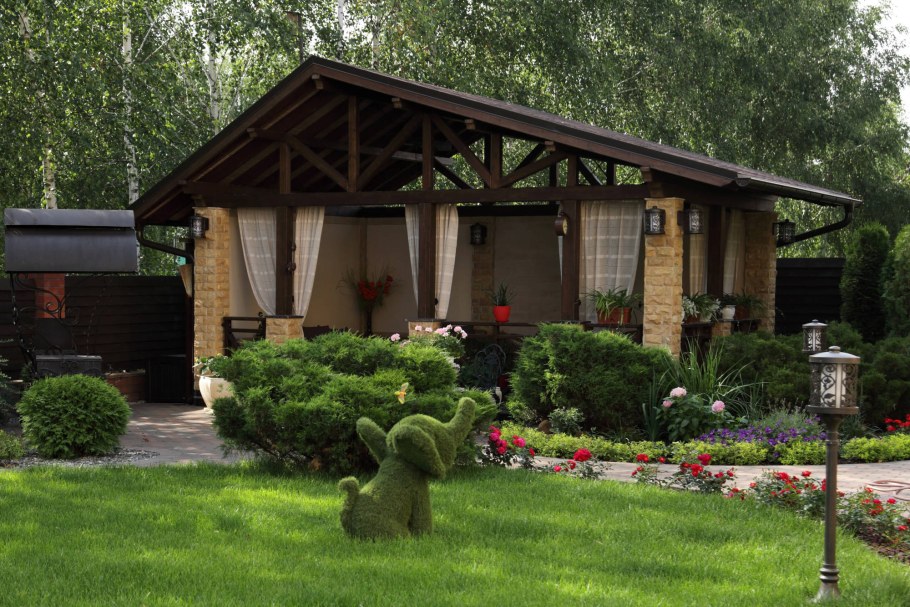 Площадка для барбекю на даче