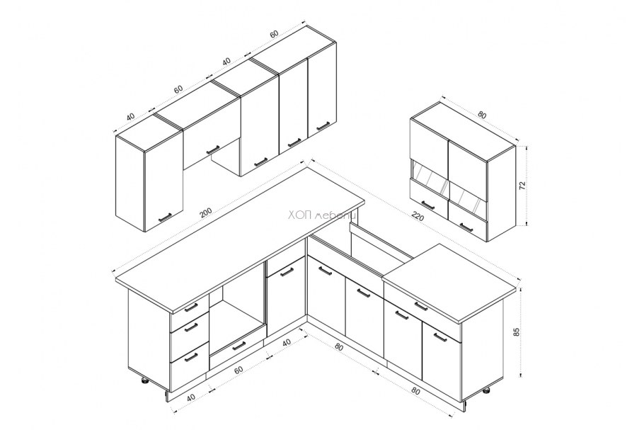 Функциональный кухонный гарнитур