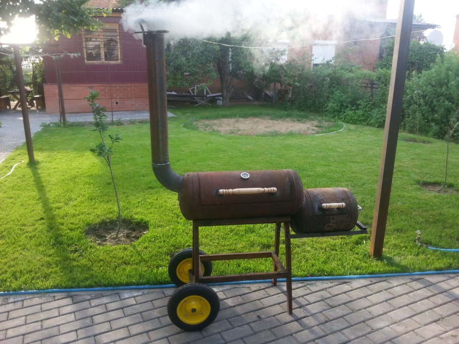 Алексей Тулкин мангал и коптильня из газового баллона