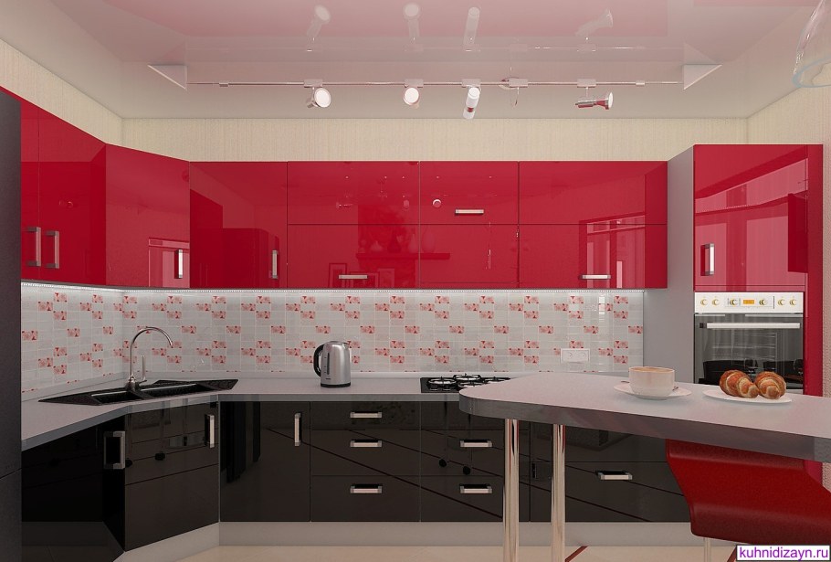 Красно черная кухня