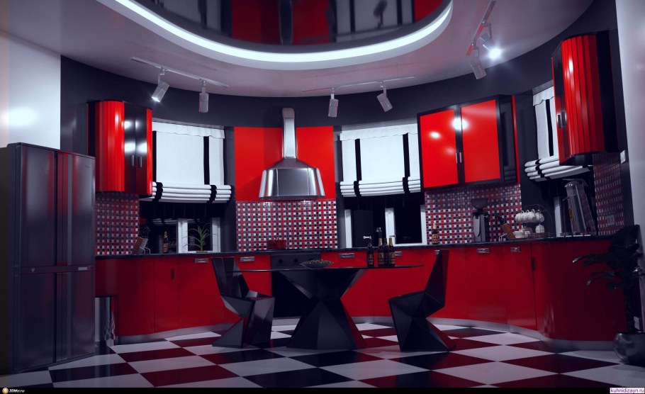 Красно черная кухня