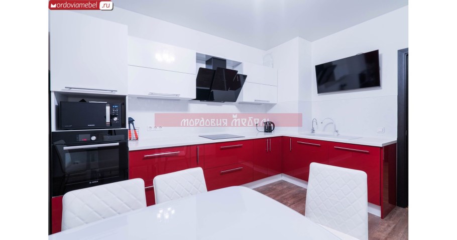 Кухни в стиле хайтек угловые