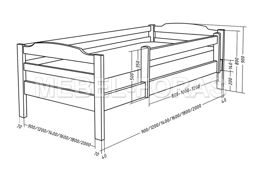 Детская кровать 80х160 чертеж