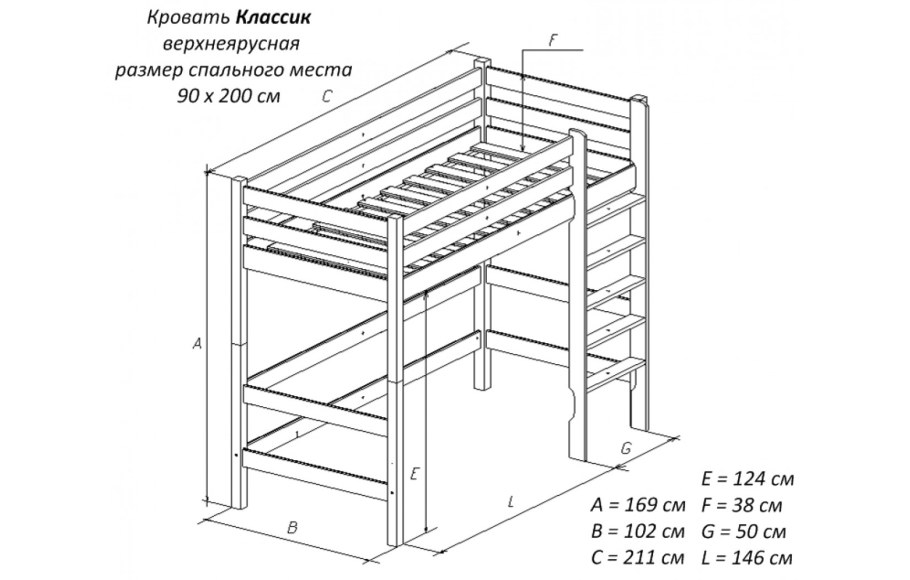 Трехъярусная кровать чертежи детализация
