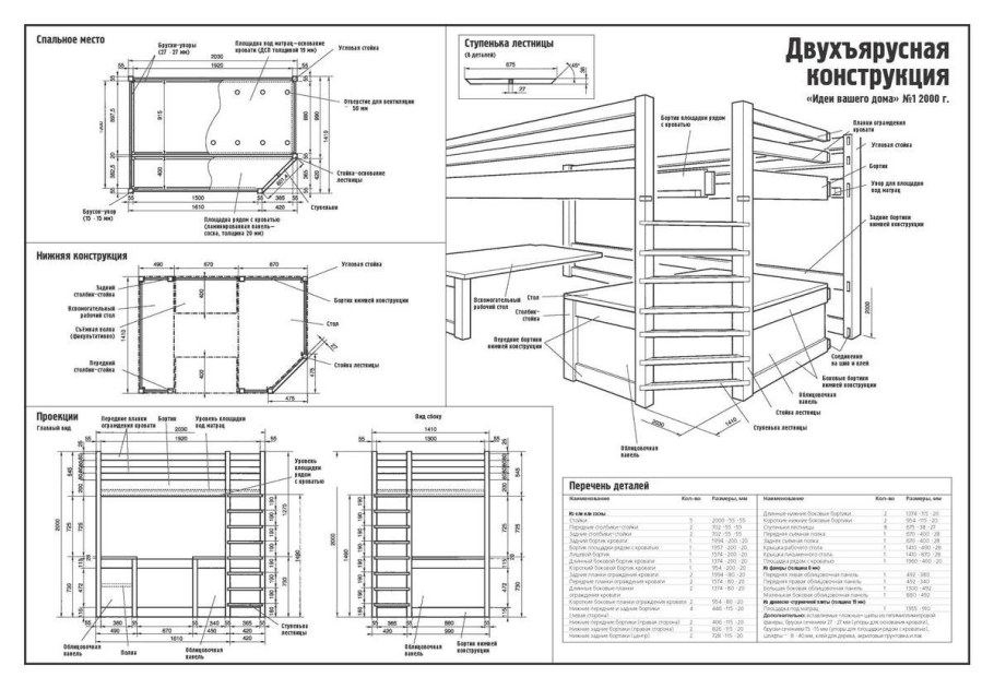 Кровать домик чертеж 160 80
