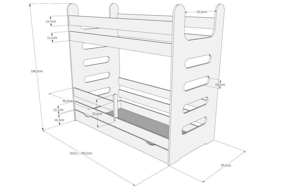 Кроватка 160х80 чертеж