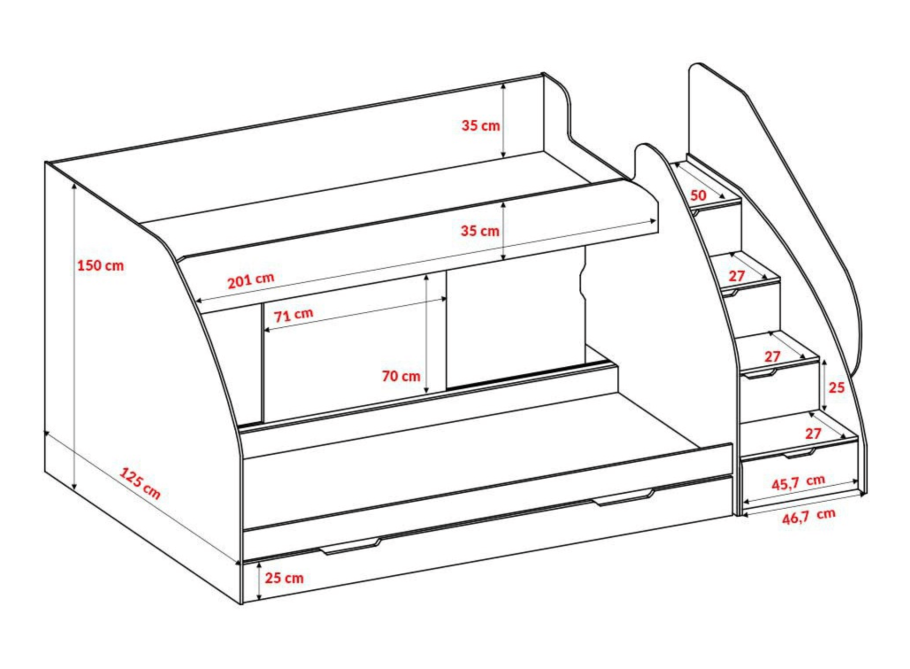 Двухъярусная кровать Артем 160x80