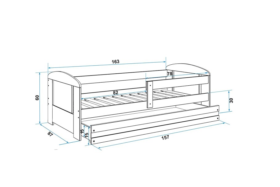 Чертеж кровати односпалки