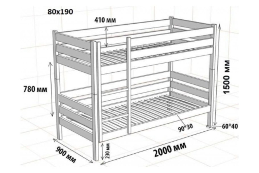Чертеж детской кровати 160х70