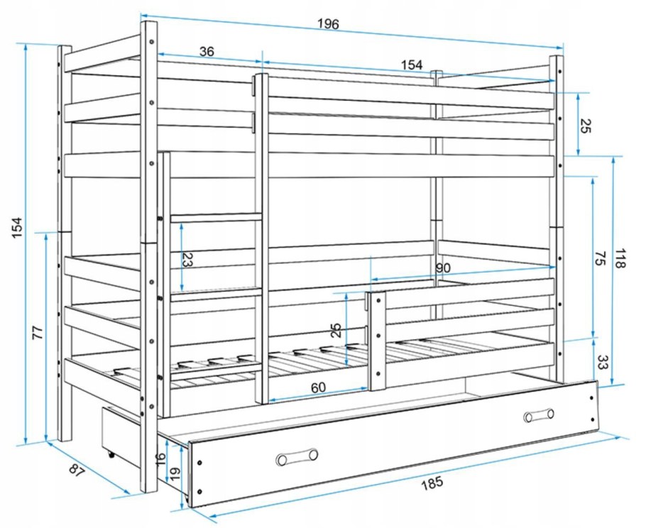Детская кроватка 80х160 чертеж