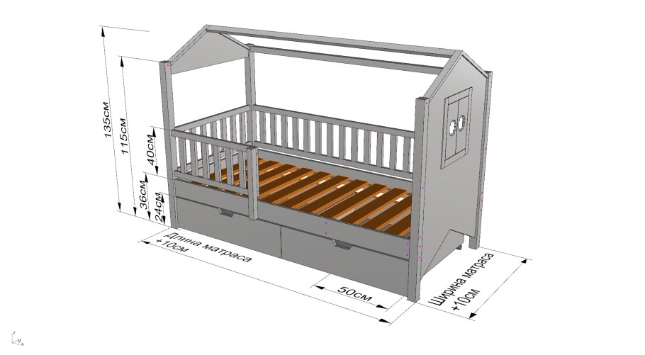 Кровать с ящиком Паскаль БТС