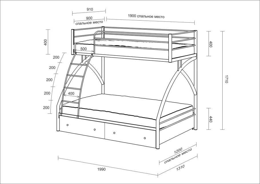 Кровать домик чертеж 160 80