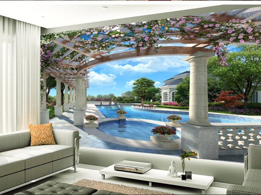 Фотообои с перспективой в интерьере