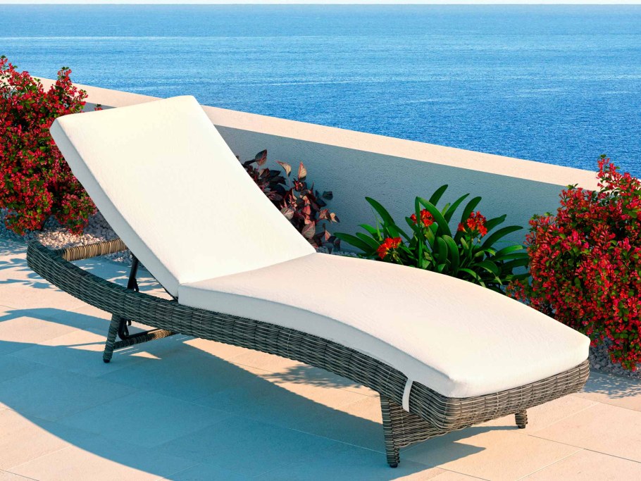 Шезлонг коричневый ротанг большой