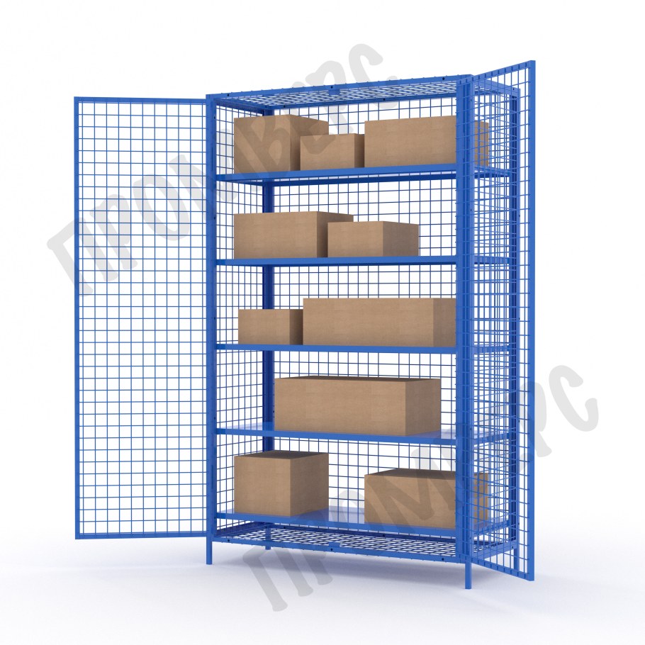 Стеллаж для спортивного инвентаря закрытого типа габариты 1220х500х2000мм