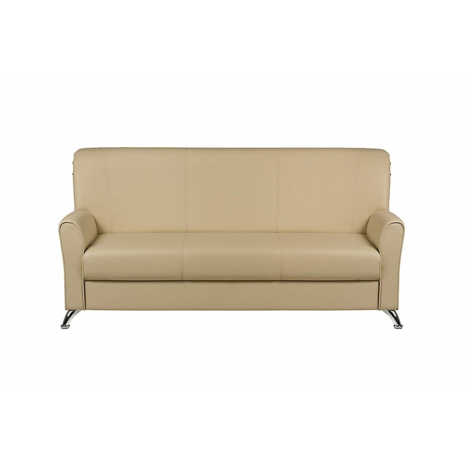 Диван трехместный Аполло черный искусственная кожа