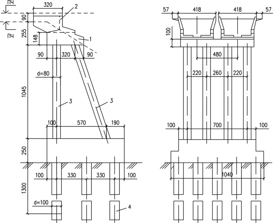 Подферменная плита опоры моста