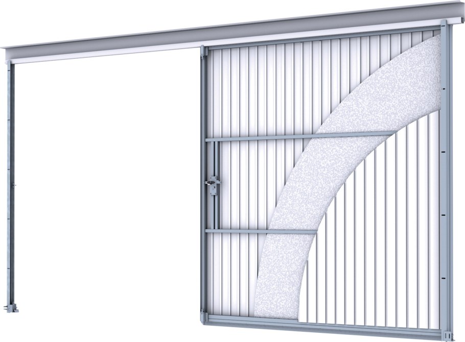 Подвесные откатные ворота для Ангара