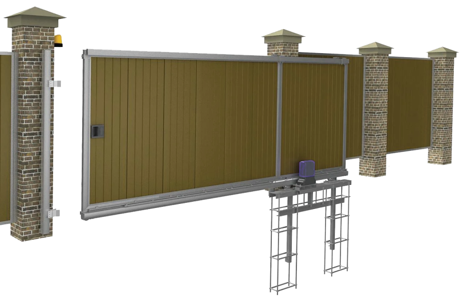 Монтаж откатных ворот Дорхан