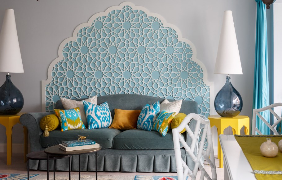Резная панель в марокканском стиле в интерьере
