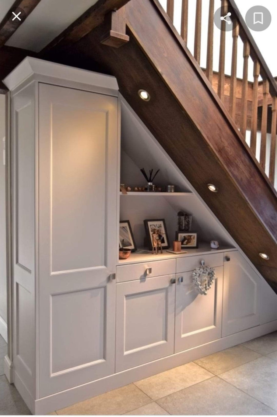 Шкафы под лестницей в прихожей