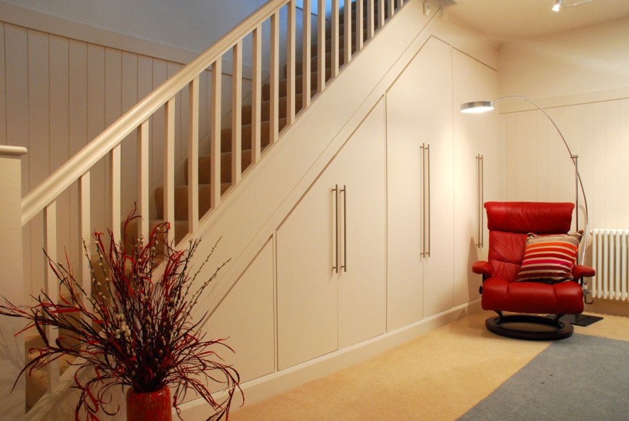 Гардероб под лестницей в прихожей