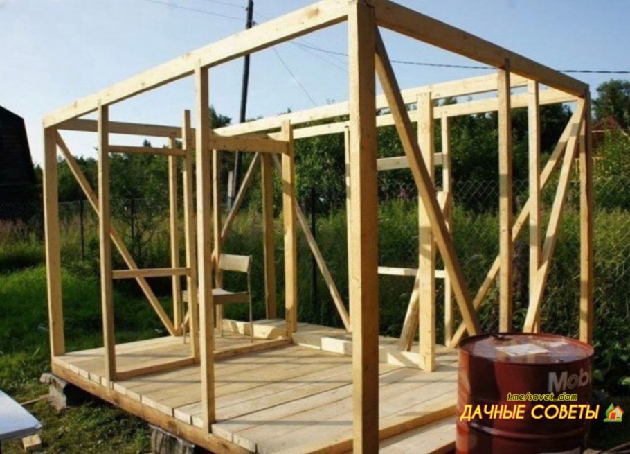 Каркасный сарай ОСБ