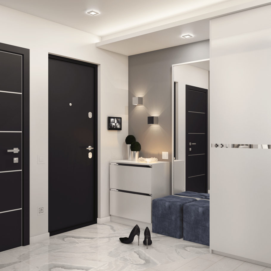 Коридор с дверями венге