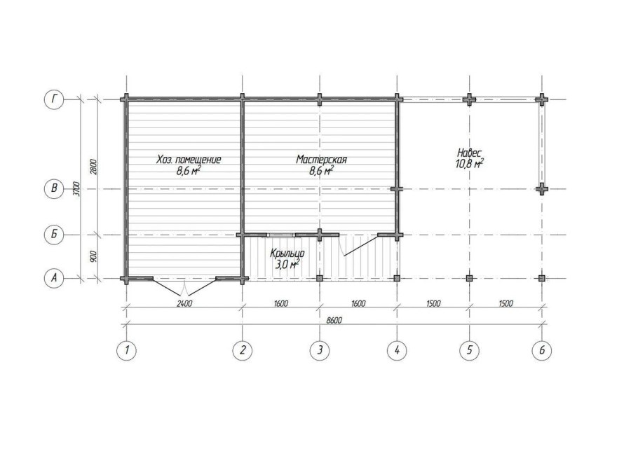 Чертеж бытовки 6х2.3