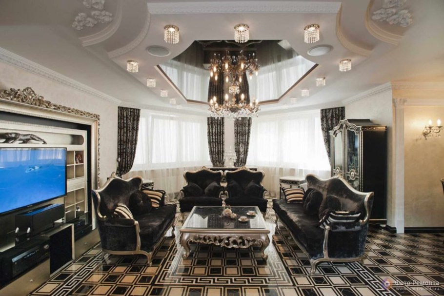 Элитный подвесной потолок в квартире