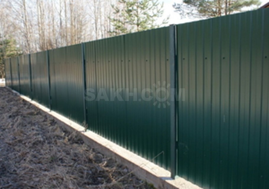 Забор из евроштакетника +рабица