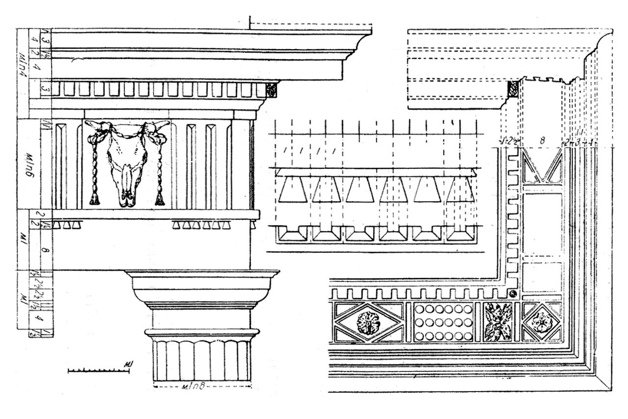 Карниз древняя греция. Римско-дорический ордер в архитектуре. Римско-дорический ордер антаблемент. Капитель дорического ордера. Римско-дорический ордер Рим.