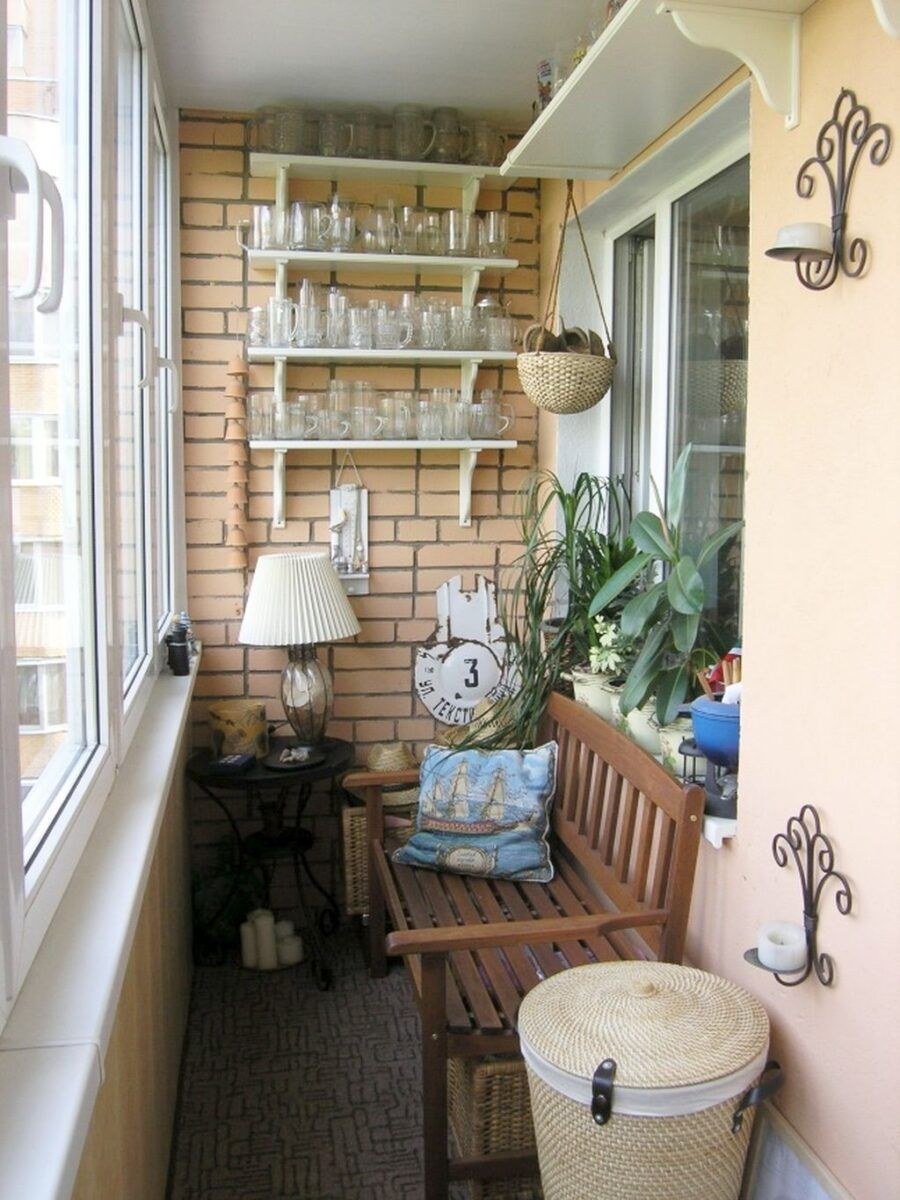 Интерьер экостиль балкон