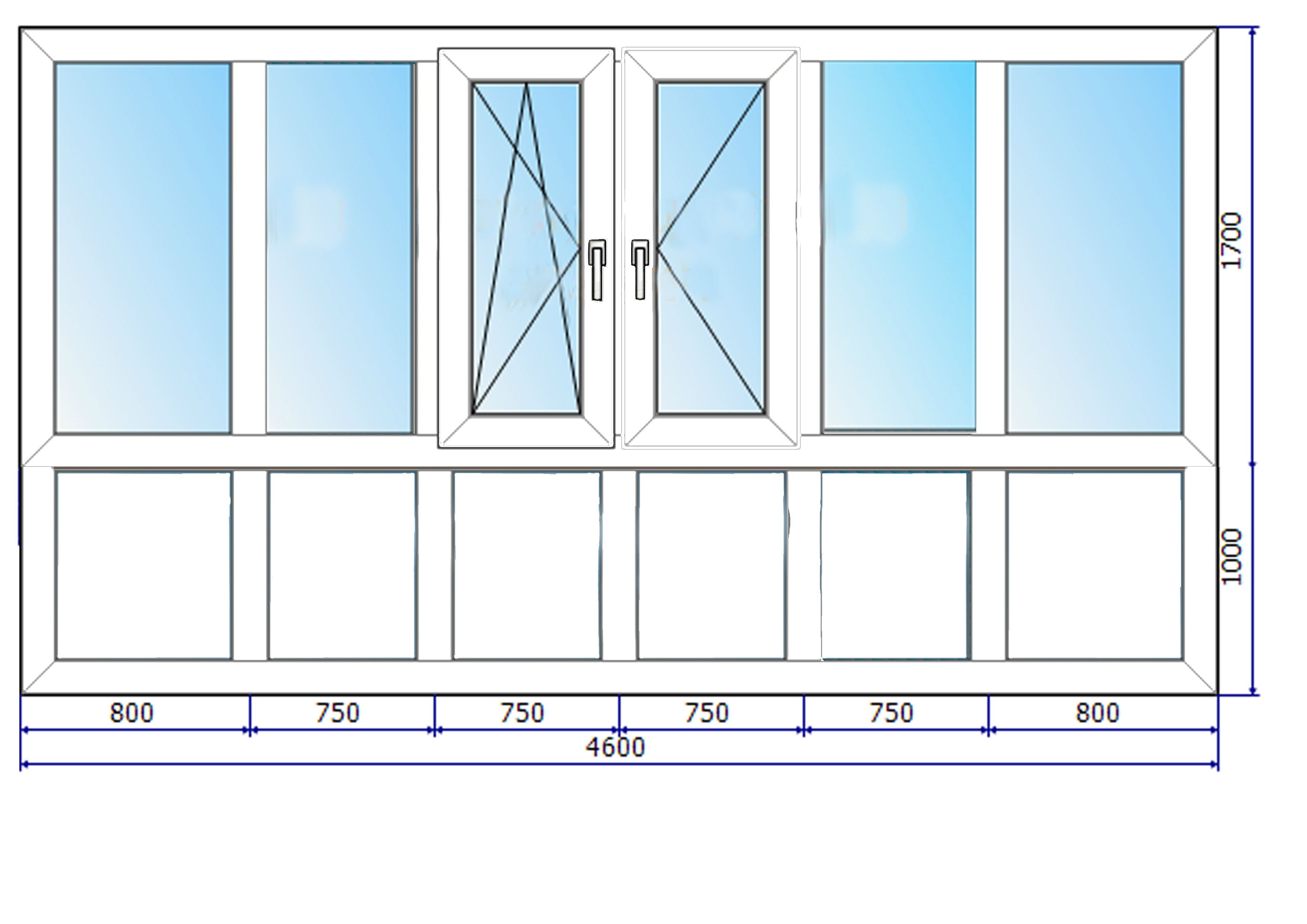 Чертеж окон ПВХ
