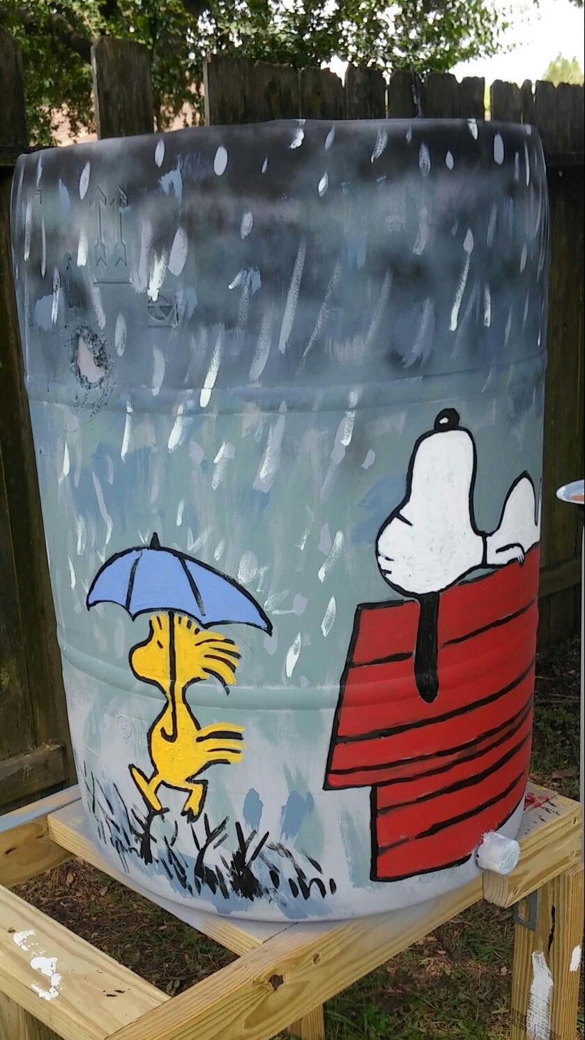 Разрисовка бочки на даче