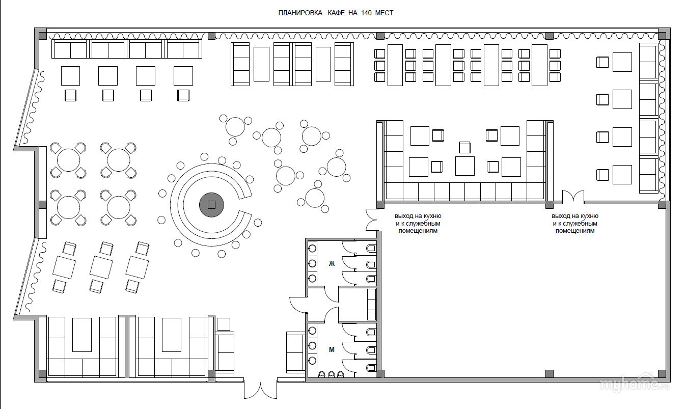 Проект ресторана на 100 мест чертежи
