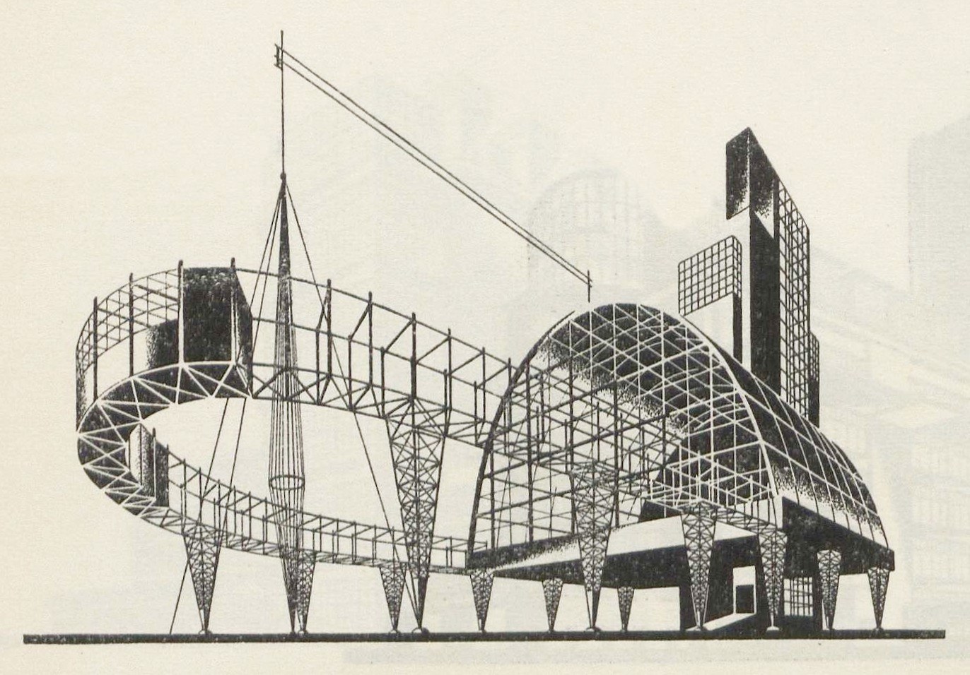 Конструкция города. Архитектурная композиция (1928). Архит. Я. Чернихов. Чернихов конструктивизм архитектура. Архитектурные фантазии Чернихов горизонтальные. Архитектурная Графика конструктивизм.