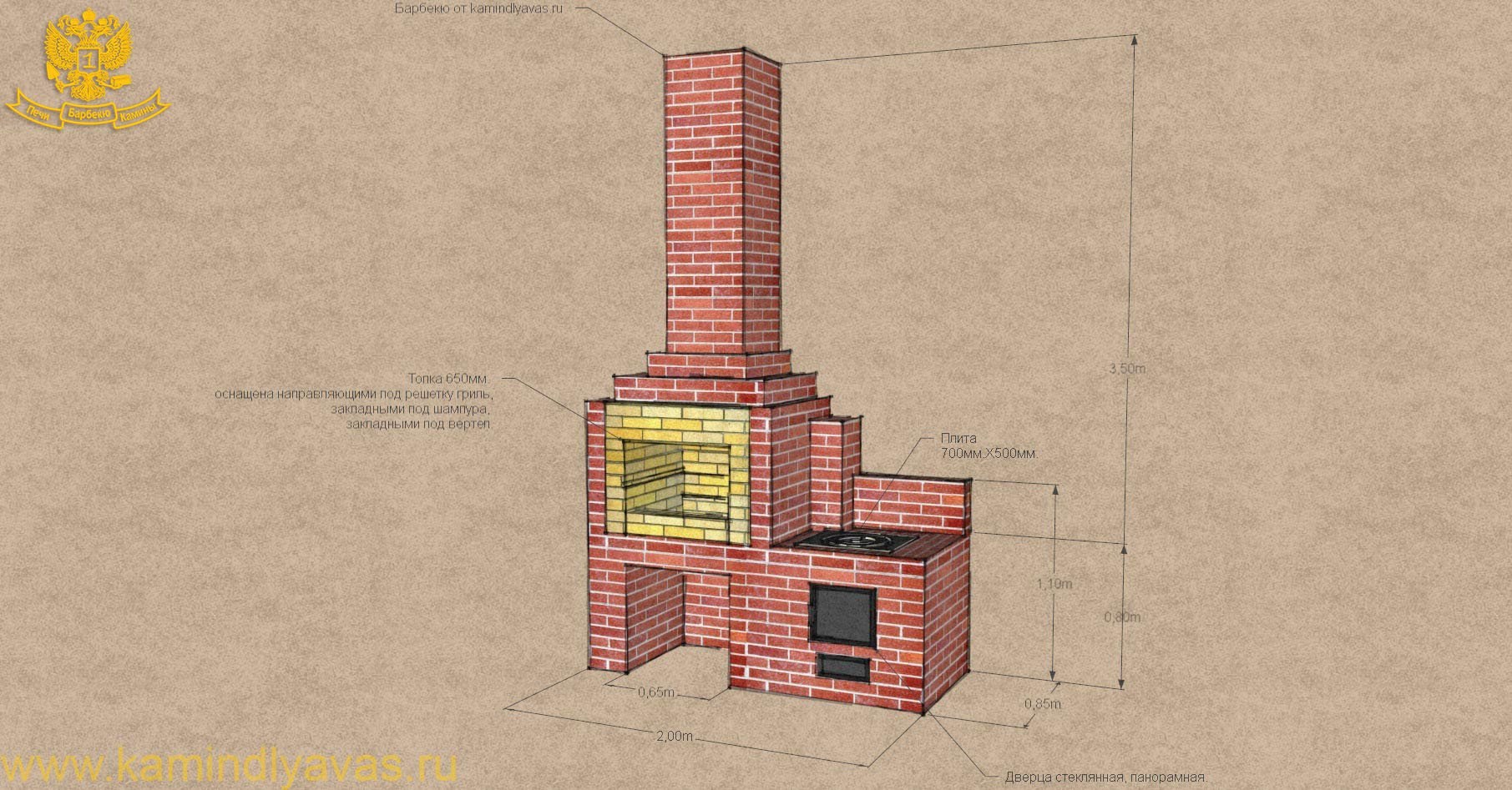 Барбекю с печью под казан из кирпича чертежи и фотографии
