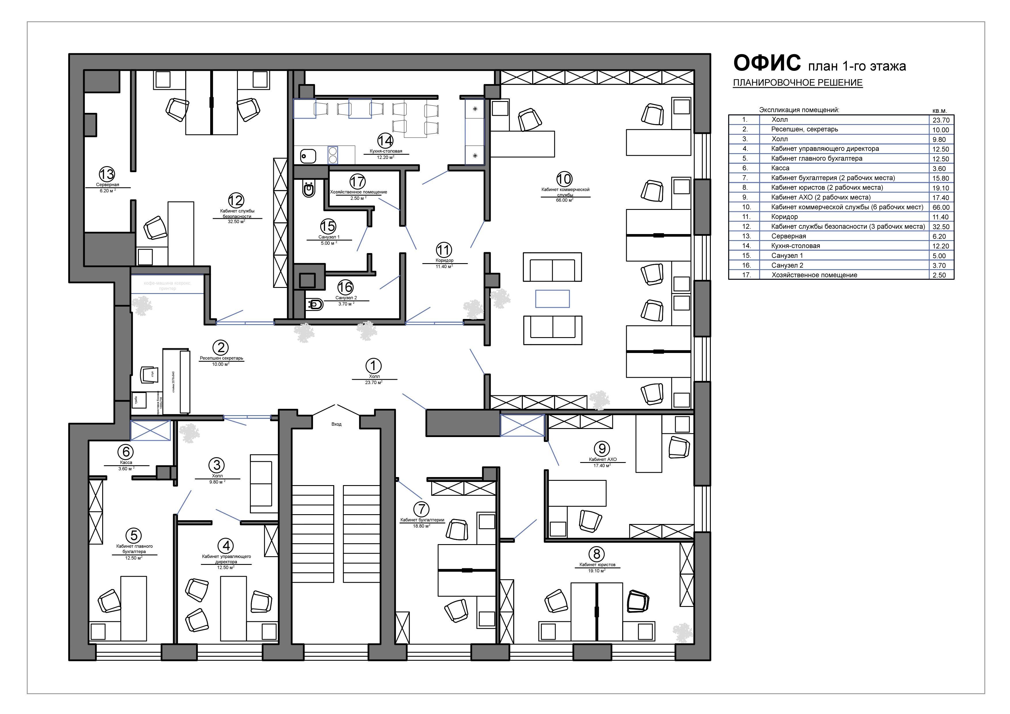 Планировка офиса чертеж
