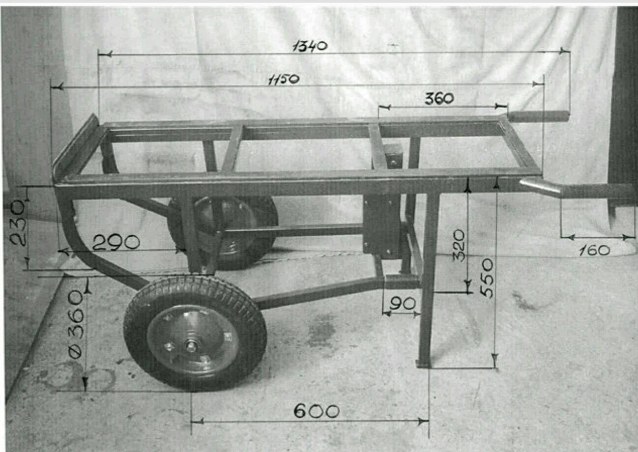Двухколесная строительная тачка своими руками чертежи