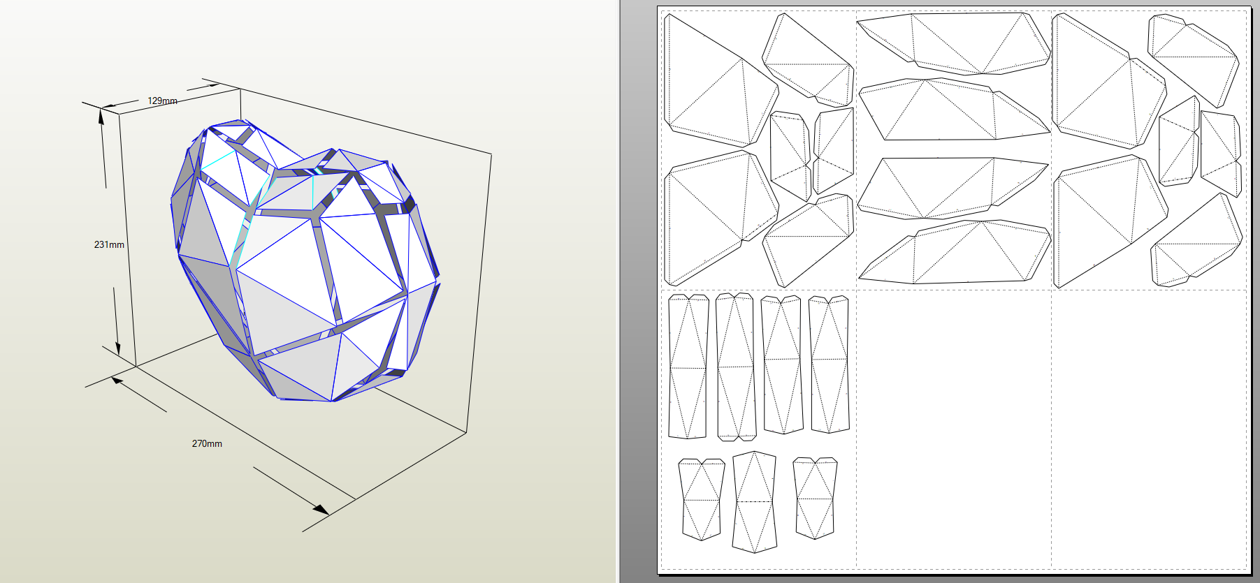 Простые развертки. Паперкрафт Алмаз схема. Полигональные Кристаллы развертка. Паперкрафт Кристалл развертка.
