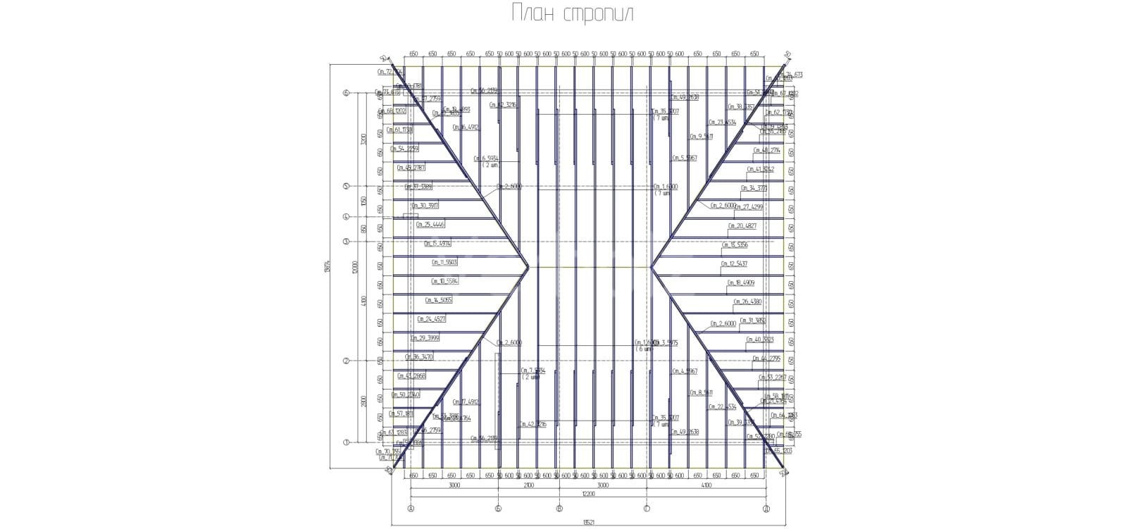 Стропильная система чертеж dwg